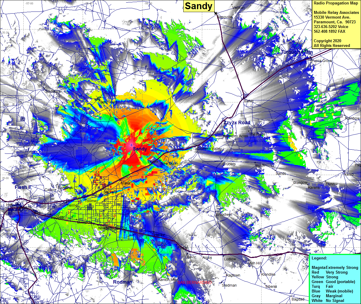 heat map radio coverage Sandy